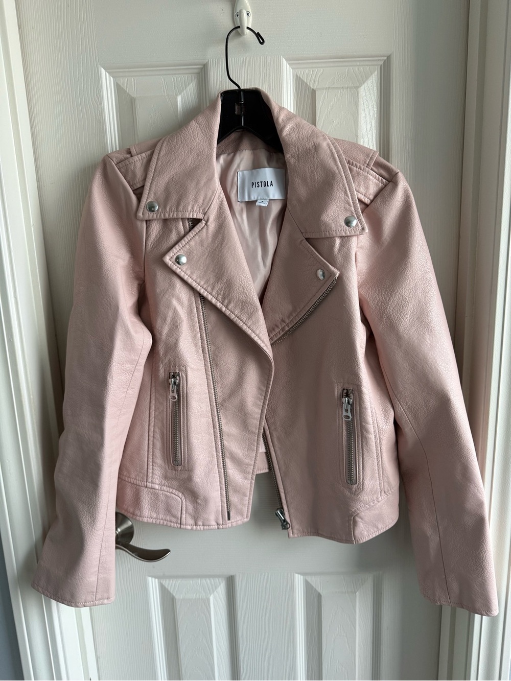 Pistola leather jacket, pink, small